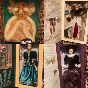 Set of 4 holiday Barbie’s